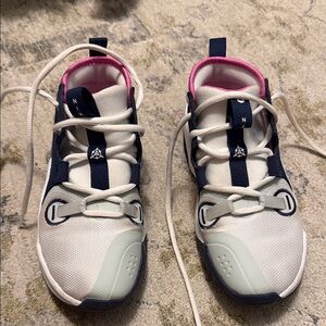 Nike Kids Sneakers White and Blue with Pink Lining—basketball